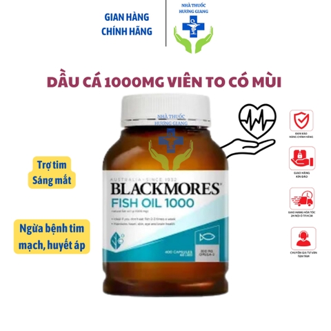 Dầu cá Blackmores fish oil 1000mg bổ sung omega - Viên to, có mùi/ ko mùi 400 Viên