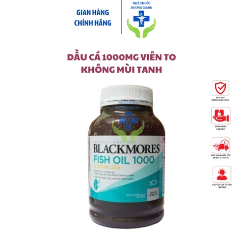 Dầu cá Blackmores fish oil 1000mg bổ sung omega - Viên to, có mùi/ ko mùi 400 Viên