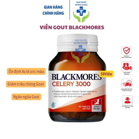 Viên Gout Blackmores Celery 3000mg Phòng Bê.nh và Hỗ Trợ Đ.iều T.rị Gout 50 viên Chính Hãng Úc
