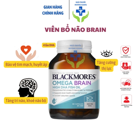 Dầu cá bổ não Omega Brain Blackmores hàm lượng DHA cao gấp 4 lần 60 Viên Chính Hãng Úc