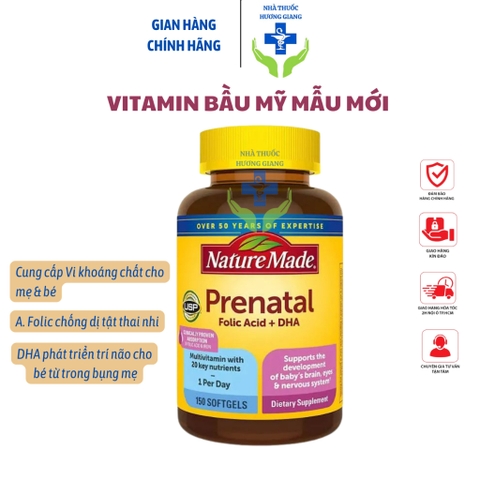Vitamin bầu Prenatal Folic Acid và Dha mẫu mới- Vi khoáng chất cho mẹ bầu và sau sinh