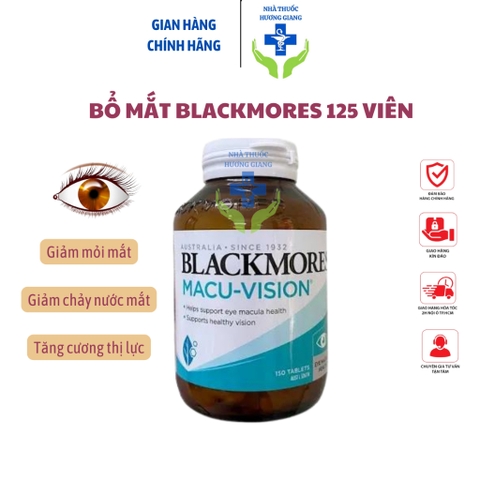 Viên Uống Bổ Mắt Blackmores Macu Vision 125 Viên- bổ mắt, tăng cường thị lực, giảm mỏi mắt