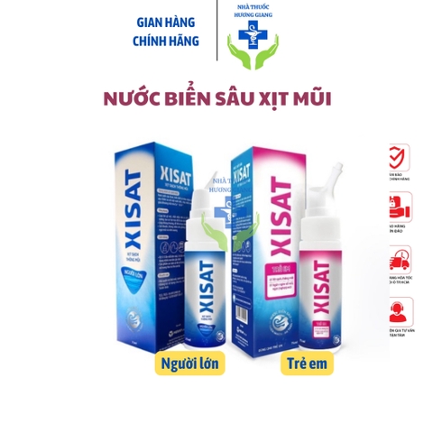 Dung dịch vệ sinh mũi- Nước biển sâu Nước biển sâu XISAT- dành cho người lớn (xanh) và trẻ em (hồng)