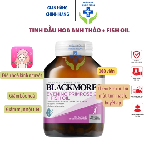 Viên uống tinh dầu hoa anh thảo Blackmores+fish oil 100 Viên Úc