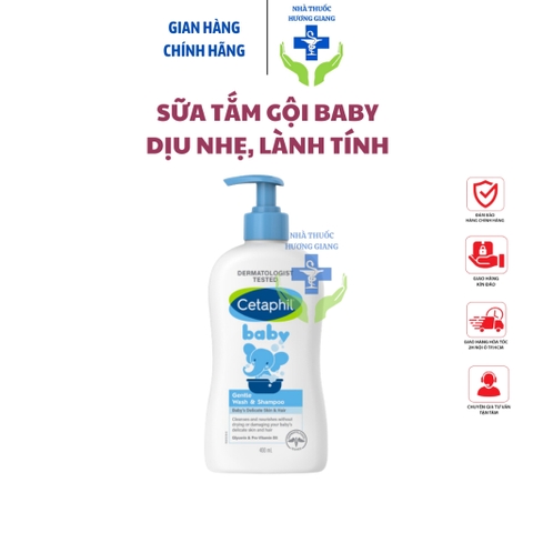 Sữa tắm gội cho bé Cetaphil Baby Gentle Wash & Shampoo- lành tính phù hợp với da em bé