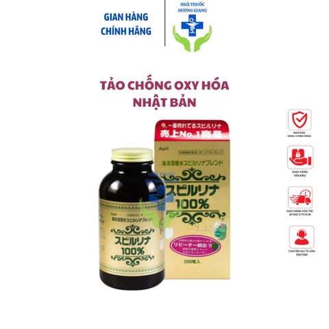Tảo Xoắn Spirulina Nhật Bản Hộp 2200 Viên tem đỏ Chính Hãng