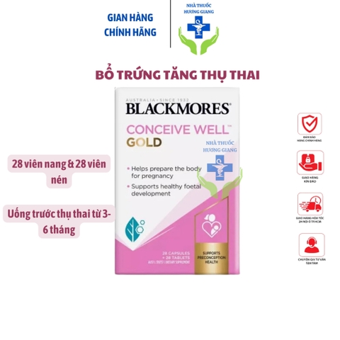 Viên Bổ Trứng Blackmores- Tăng Khả Năng Thụ Thai Blackmores Conceive Well Gold 56 Viên Úc