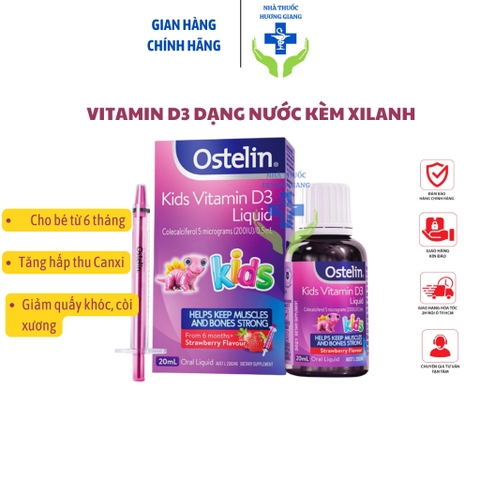 Vitamin D3 Ostelin Liquid - Dạng nước kèm xi lanh 20ml Úc