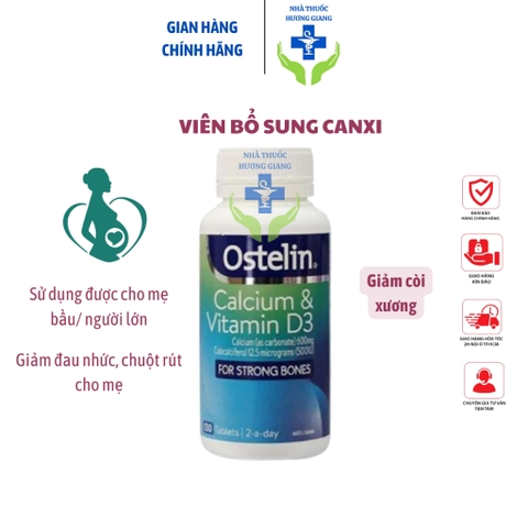 Canxi bầu Ostelin , Calcium & Vitamin D3 Ostelin 130 Viên Úc