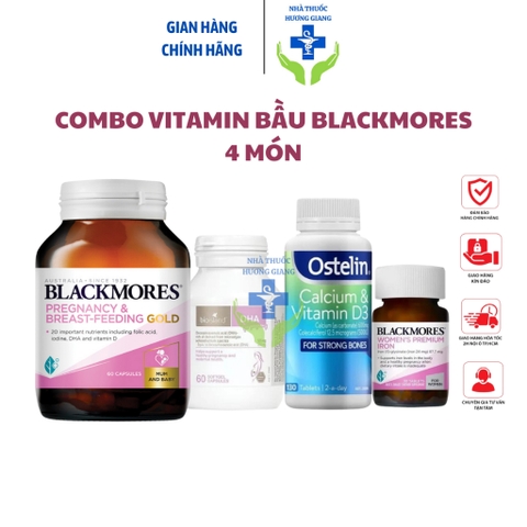 Combo bầu Blackmores, Sắt bầu, Canxi bầu Ostelin, Dha bầu