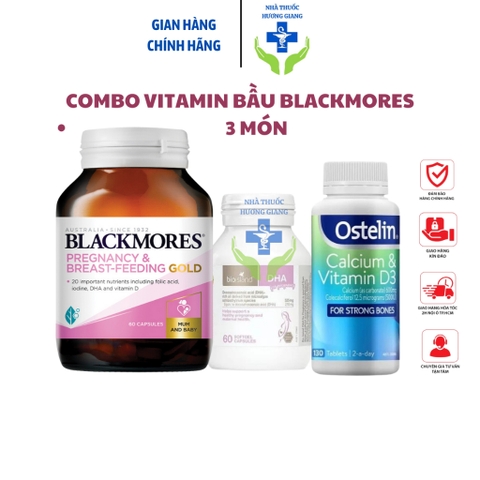 Combo bầu Blackmores, Sắt bầu, Canxi bầu Ostelin, Dha bầu