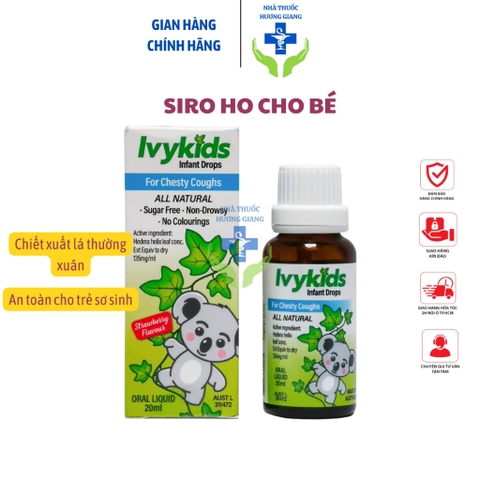 Siro ho Ivy Kids Úc 20ml- làm dịu họng, giảm ho