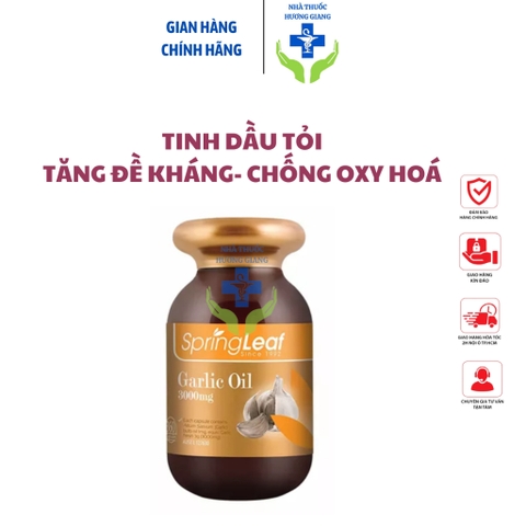Tinh dầu tỏi Garlic oil Spring Leaf 365 viên của Úc- Tăng đề kháng, giảm cảm cúm, đầy hơi
