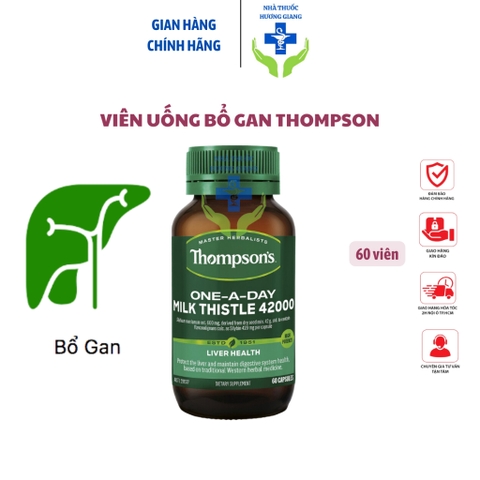 Viên uống bổ gan Thompson Milk Thistle 4200- Bổ gan, giải độc gan Úc 60 Viên