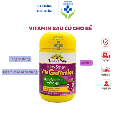Kẹo Vitamin và Rau Củ Cho Bé Vita Gummies Multivitamin Vegies 60 Viên