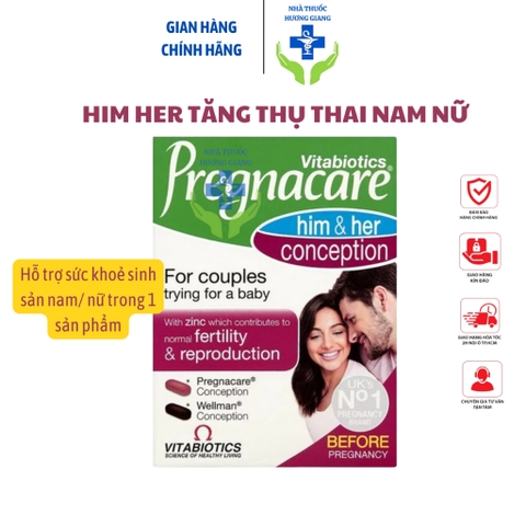 Tăng thụ thai Him and Her Pregnacare max Anh- tăng khả năng thụ thai cho nam và nữ