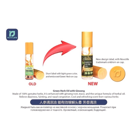 Dầu Lăn Nhân Sâm Thảo Mộc Ginseng Green Herb Oild Thái Lan
