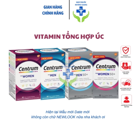 Centrum Men, Centrum Women trên dưới 50 tuổi- Bổ sung vitamin và khoáng chất