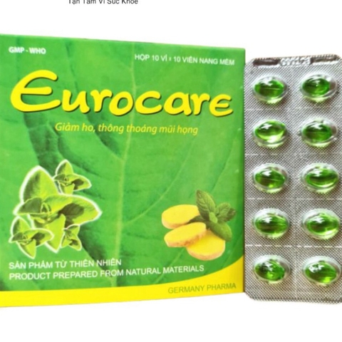 Viên Uống Eurocare - Giảm ho thông thoáng mũi họng - Hộp 100 Viên