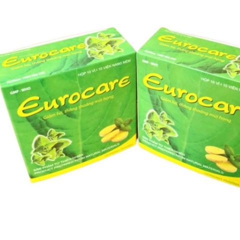 Viên Uống Eurocare - Giảm ho thông thoáng mũi họng - Hộp 100 Viên