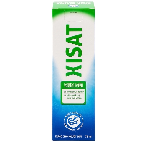 Xịt mũi XISAT chai 75ml, Nước biển sâu XISAT hỗ trợ VIÊM MŨI (chai xanh lá)