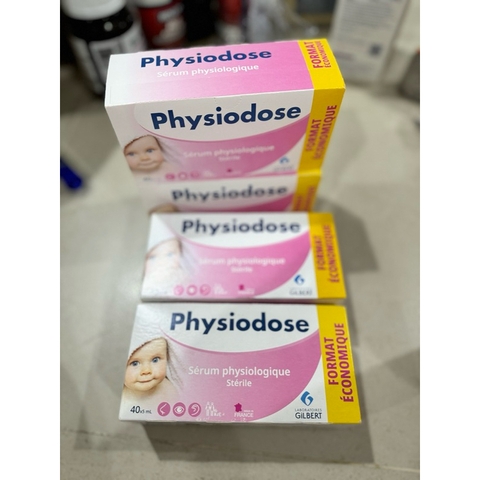 Nước muối sinh lý tép hồng Physiodose- 40 tép vệ sinh mũi, giảm nghẹt, viêm mũi cho bé từ sơ sinh