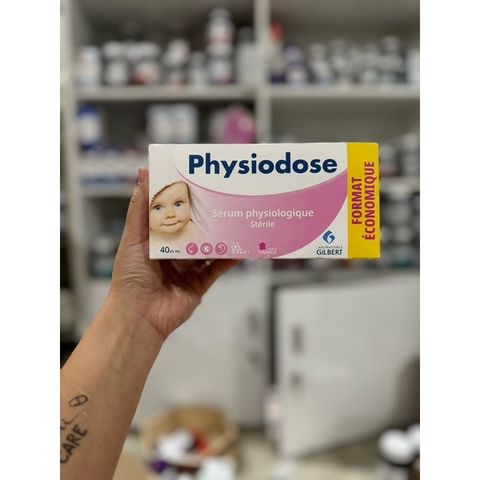 Nước muối sinh lý tép hồng Physiodose- 40 tép vệ sinh mũi, giảm nghẹt, viêm mũi cho bé từ sơ sinh