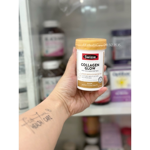 Collagen Glow Swisse Viên Uống Đẹp Da,Căng Bóng Da, Chống Lão Hoá Da 60 Viên/ 120 Viên