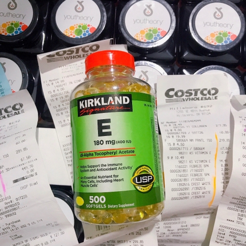 Vitamin E Mỹ 400IU 500 Viên- Vitamin E Kirkland chống lão hoá, sáng da, giảm mờ thâm nám