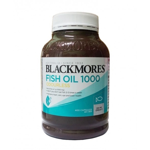 Viên dầu cá Blackmores Fish Oil 1000mg- 400 viên Úc, giúp khoẻ tim, da, mắt và thị lực