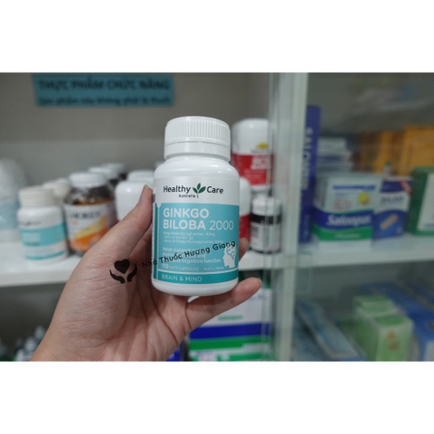 Viên Uống Bổ Não Ginkgo Biloba Healthy Care 2000mg Chính Hãng 100 Viên- Giảm đau đầu, mất ngủ