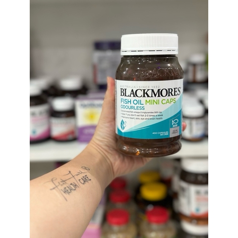 Dầu Cá mini cap Blackmores Fish Oil 1000mg- 400 viên nhỏ không mùi mẫu mới chính hãng Úc