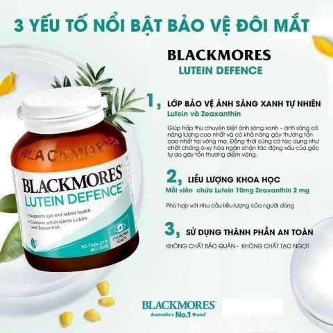 Viên Uống Bổ Mắt Blackmores Lutein 60 Viên, giúp bổ mắt, tăng cường thị lực, giảm mỏi mắt