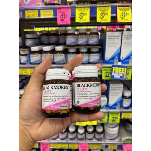 Bổ sung Acid folic Blackmores Folate giúp phòng tránh dị tật thai nhi 90 viên