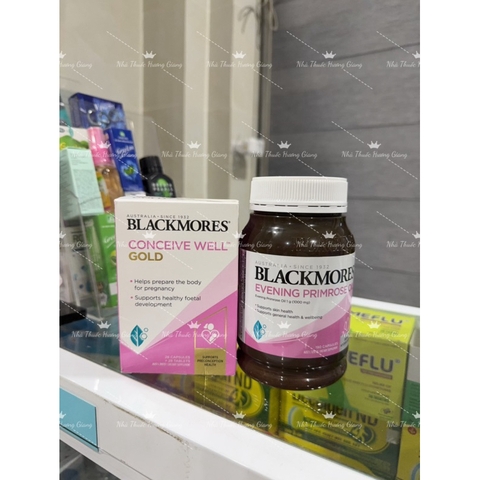 Combo Tinh Dầu Hoa Anh Thảo Blackmores 190 Viên và Bổ Trứng Blackmores Conceive Well Gold 56 viên