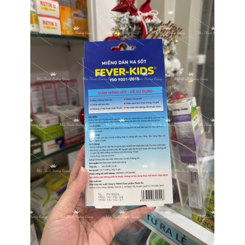 Miếng dán hạ sốt Fever Kids 10 giờ- Mát lạnh, dịu cơn sốt