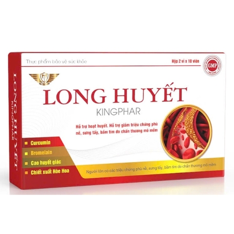 Viên tan bầm Long huyết Kingphar - Giảm tím, phù nề ( Hộp 20 viên)