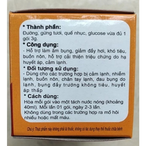 Trà Gừng Đại Uy- Trà Gừng giải cảm- Hộp 10 gói