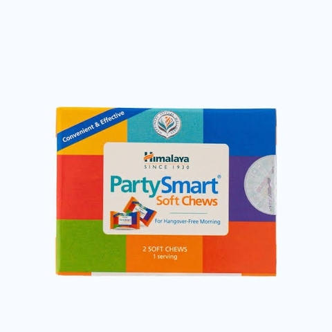 Viên Nhai Hỗ Trợ Giải Rượu, Giảm Say Himalaya Party Smart Soft Chews Hộp 2 VIÊN