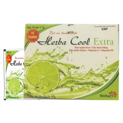Hỗ trợ thanh nhiệt herbacool extra Vị Chanh Thảo Dược Việt (lốc/10h/5g)