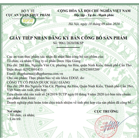 Edoz- hỗ trợ đầy hơi, chướng bụng, ăn không tiêu hộp 24 gói