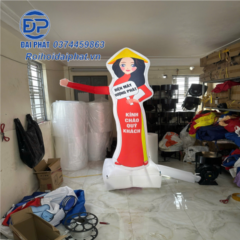 Rối Hơi Cô Gái vẫy tay quảng cáo Điện Máy,Salon Tóc,Spa