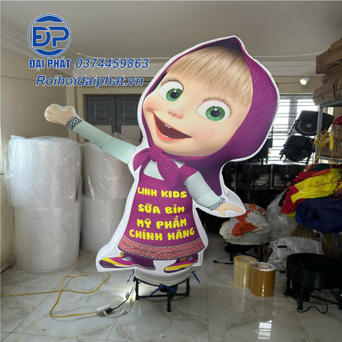 Rối Hơi Bé Gái vẫy tay quảng cáo Khu Vui Chơi