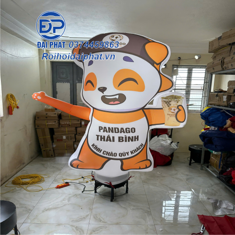 Rối Hơi Gấu vẫy tay quảng cáo quán Trà Sữa,Khu Vui Chơi