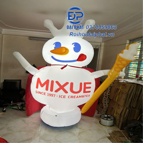 Rối Hơi Kem,mascot Kem vẫy tay quảng cáo cửa hàng kem,trà sữa,ăn vặt