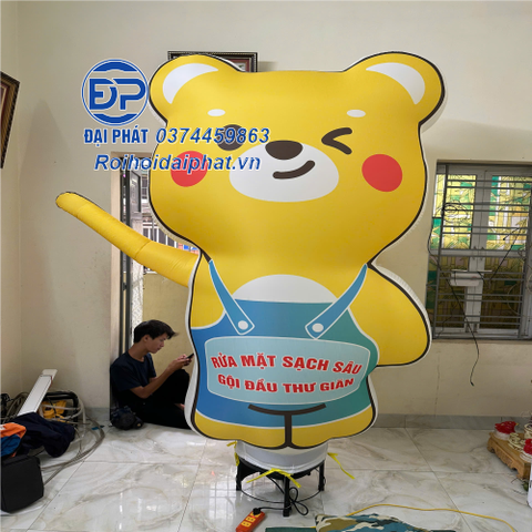 Mascot hơi,Rối hơi Gấu vẫy tay quảng cáo Nhà sách,khu vui chơi,Trường học