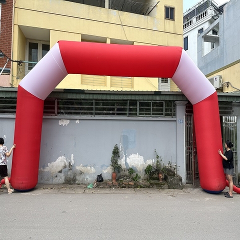 Cổng Hơi 8m Vuông Đỏ TRắng