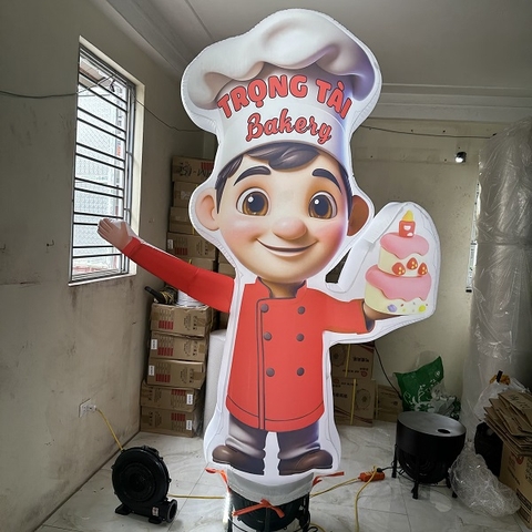 Rối Hơi Đầu Bếp vẫy tay quảng cáo Nhà Hàng,Tiệm Bánh