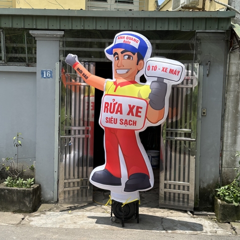 Rối Hơi vẫy tay quảng cáo cửa Hàng Rửa Xe