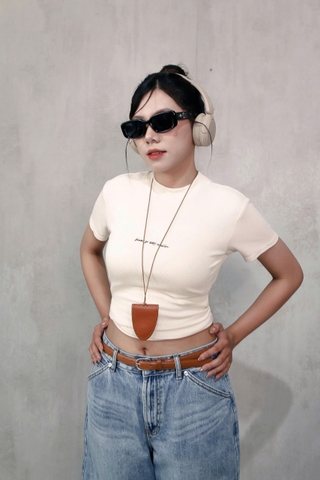 A29448 - A thun gân TN cổ tròn thêu hoa Flower